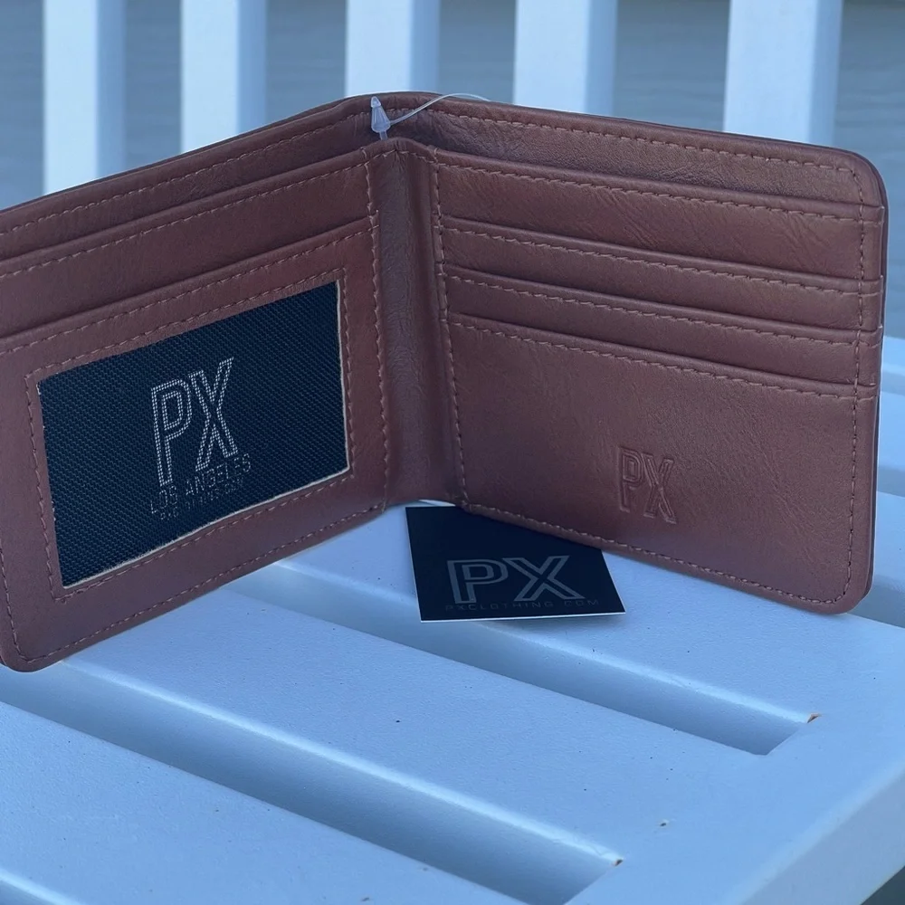 PX Los Angeles Men’s Evan Bi-Fold Wallet in Brown